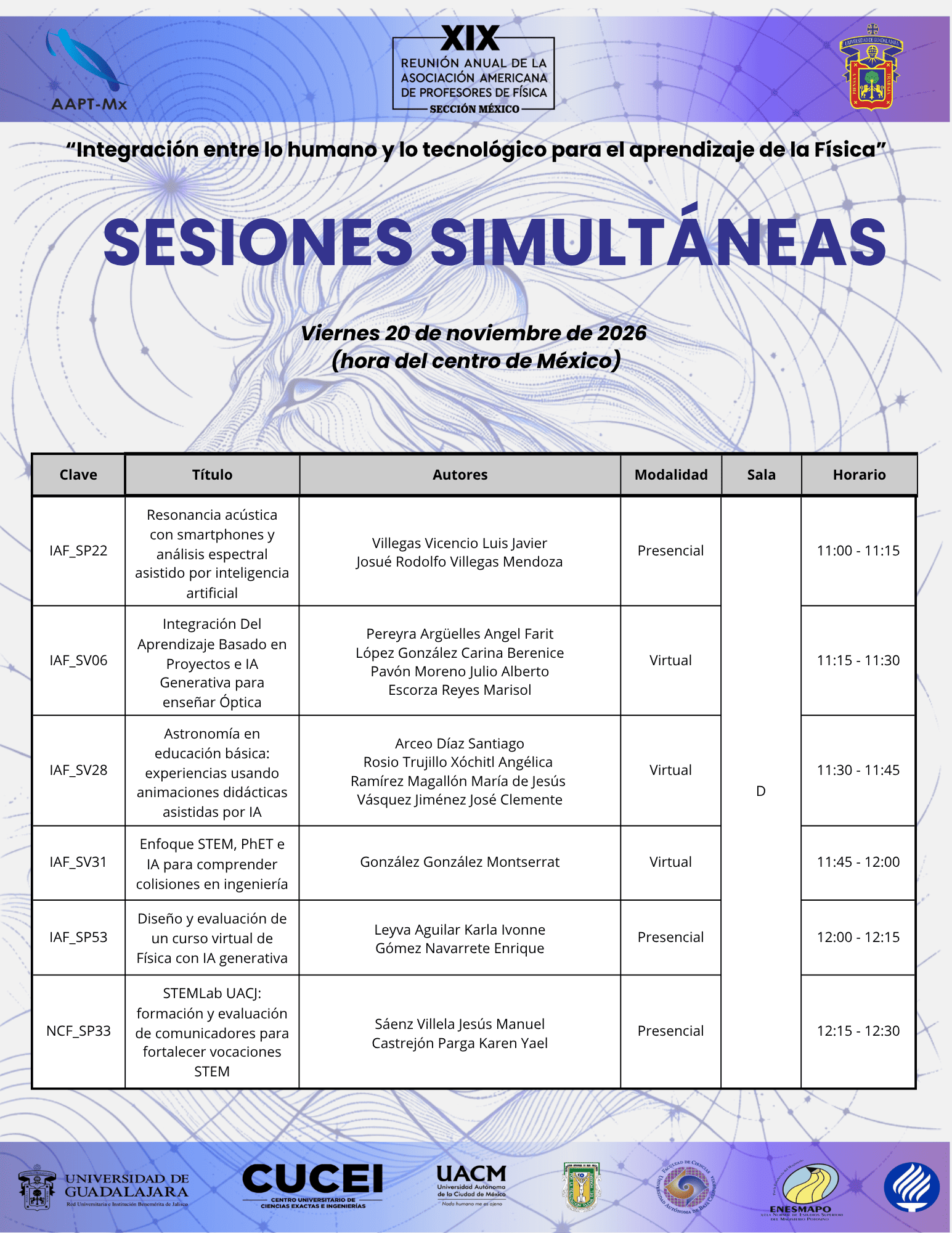 Sesiones Simultáneas - Viernes 20 (Sala D)