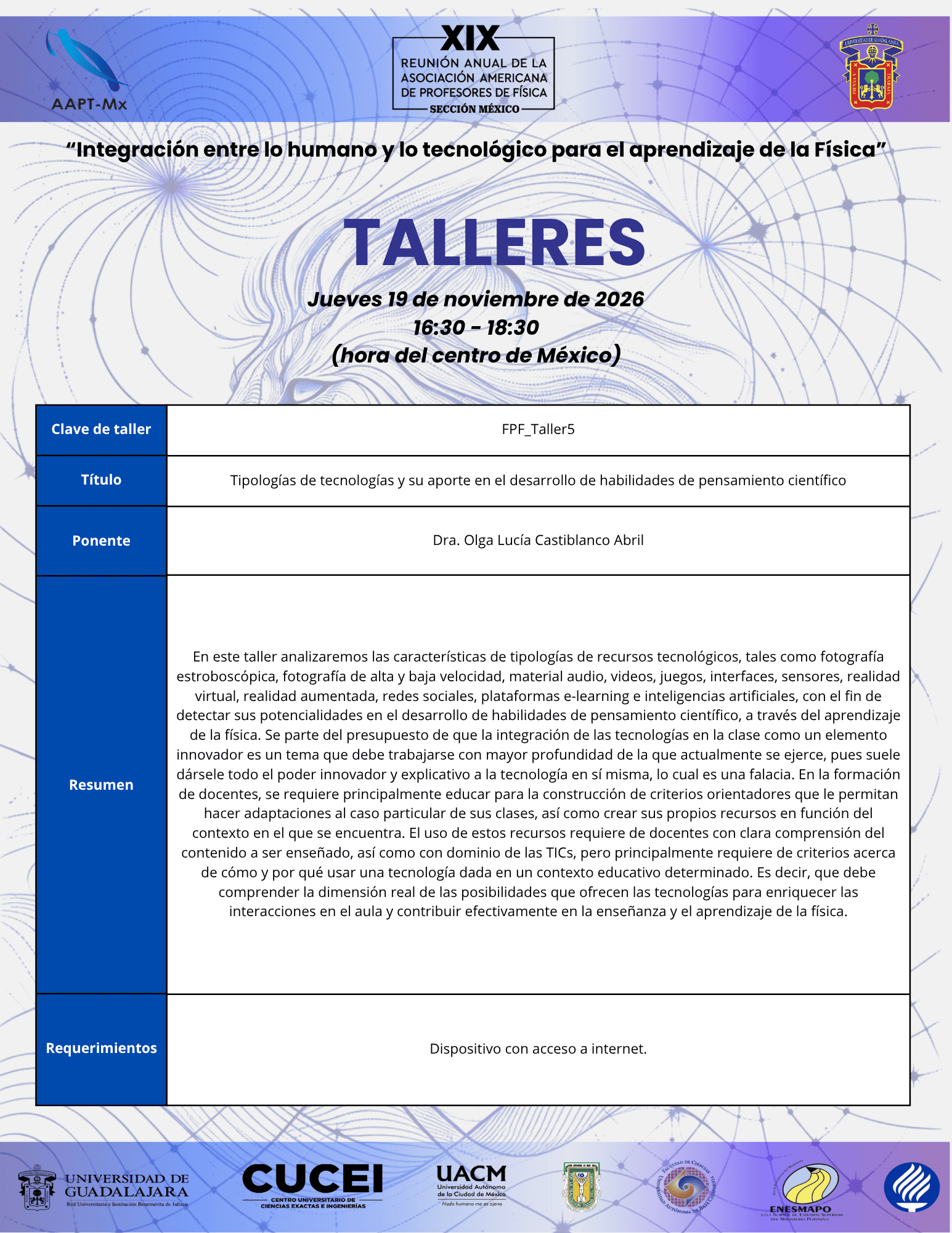 Taller: Dra. Olga Lucía Castiblanco Abril