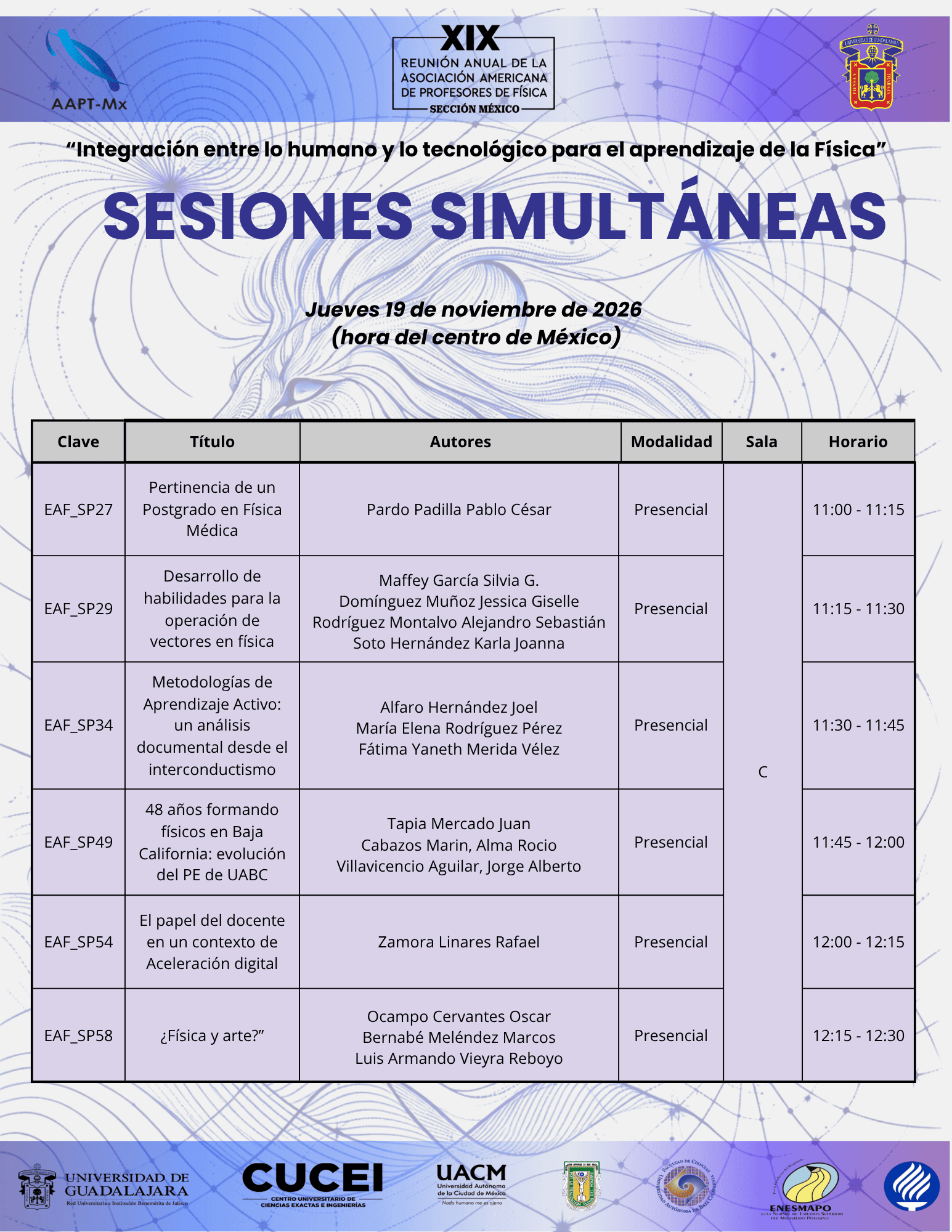 Sesiones Simultáneas - Jueves 19 (Sala C)